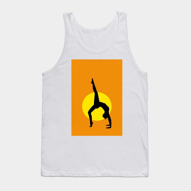 ArtStation66 - Chakrasana - The Wheel Yoga Pose Silhouette Design Tank Top by ArtStation66